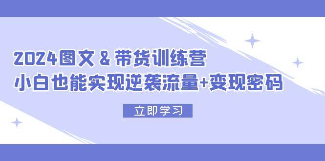 2024 图文+带货训练营，小白也能实现逆袭流量+变现密码-智宇达资源网