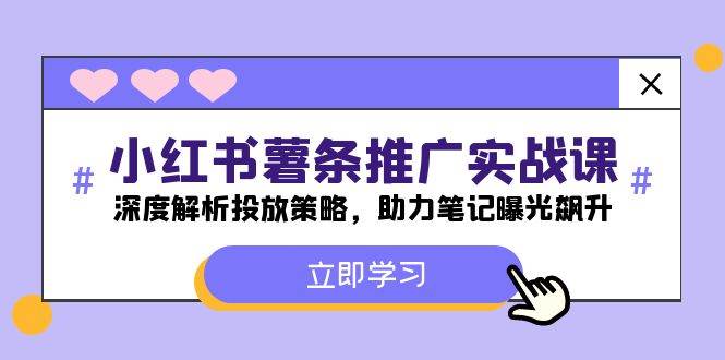 小红书-薯 条 推 广 实战课：深度解析投放策略，助力笔记曝光飙升-智宇达资源网