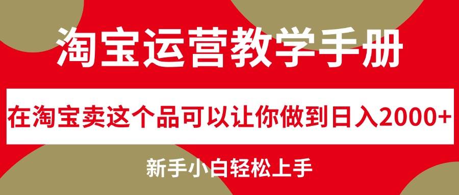 淘宝运营教学手册，在淘宝卖这个品可以让你做到日入2000+，新手小白轻…-智宇达资源网