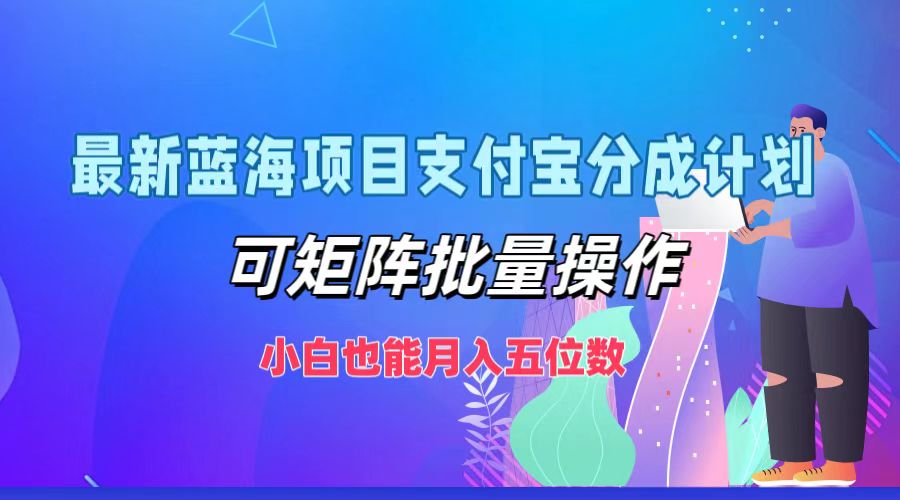 最新蓝海项目支付宝分成计划，小白也能月入五位数，可矩阵批量操作-智宇达资源网