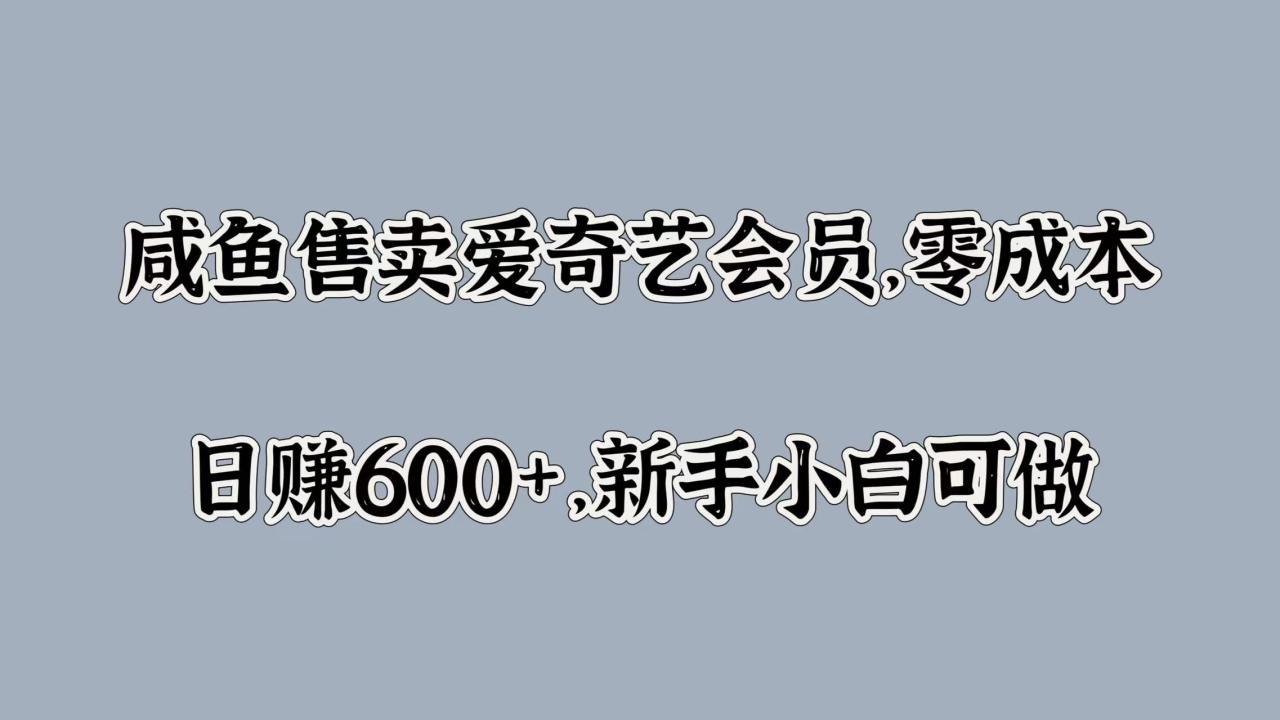 咸鱼售卖爱奇艺会员，零成本，日赚600+，新手小白可做-智宇达资源网