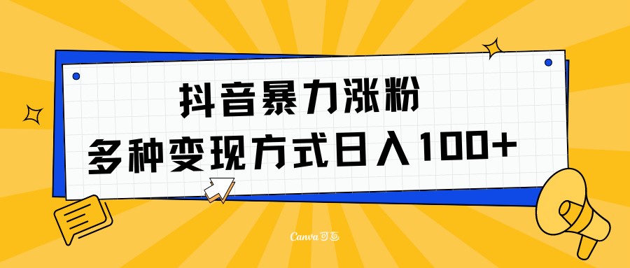 抖音暴力涨粉：多方式变现 日入100+-智宇达资源网