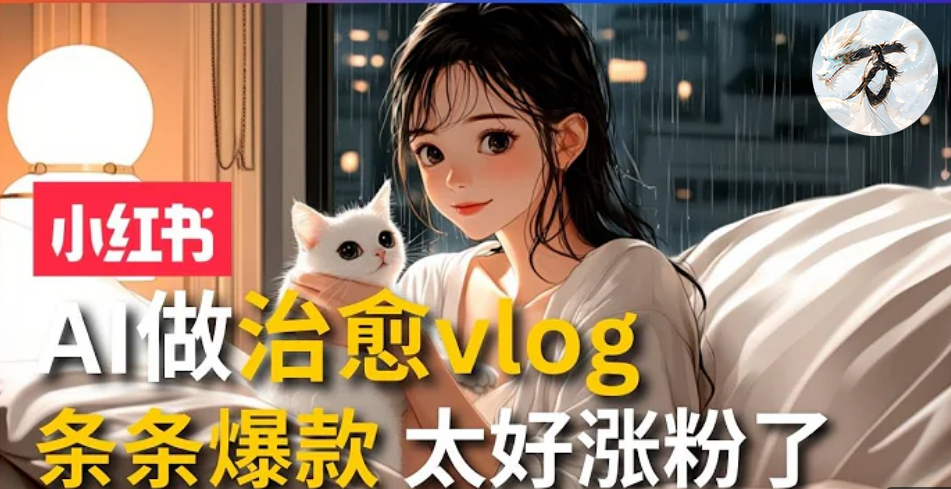 AI治愈系vlog动画视频，小红书7天 涨粉破千，商单报价1500+，0成本制作，日入2000+，有手就会 -智宇达资源网