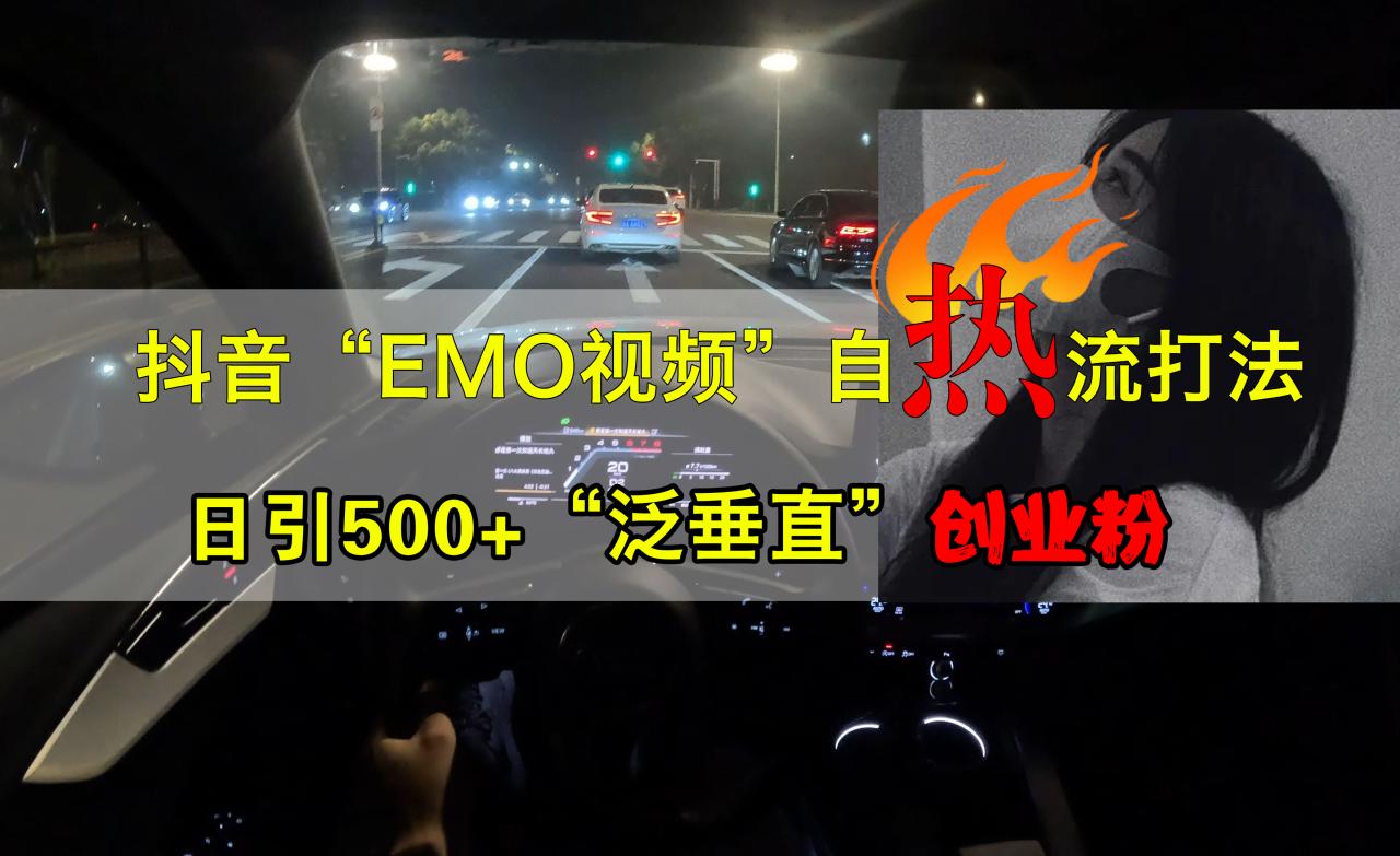 抖音EMO视频自热打法，日引500+创业粉“泛垂直”-智宇达资源网