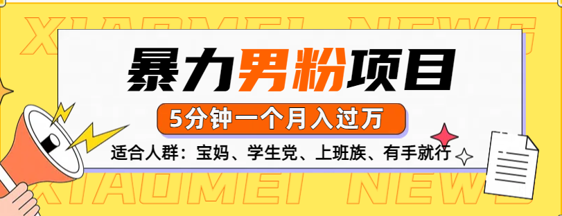 男粉项目，5分钟一个，无脑月入五位数-智宇达资源网